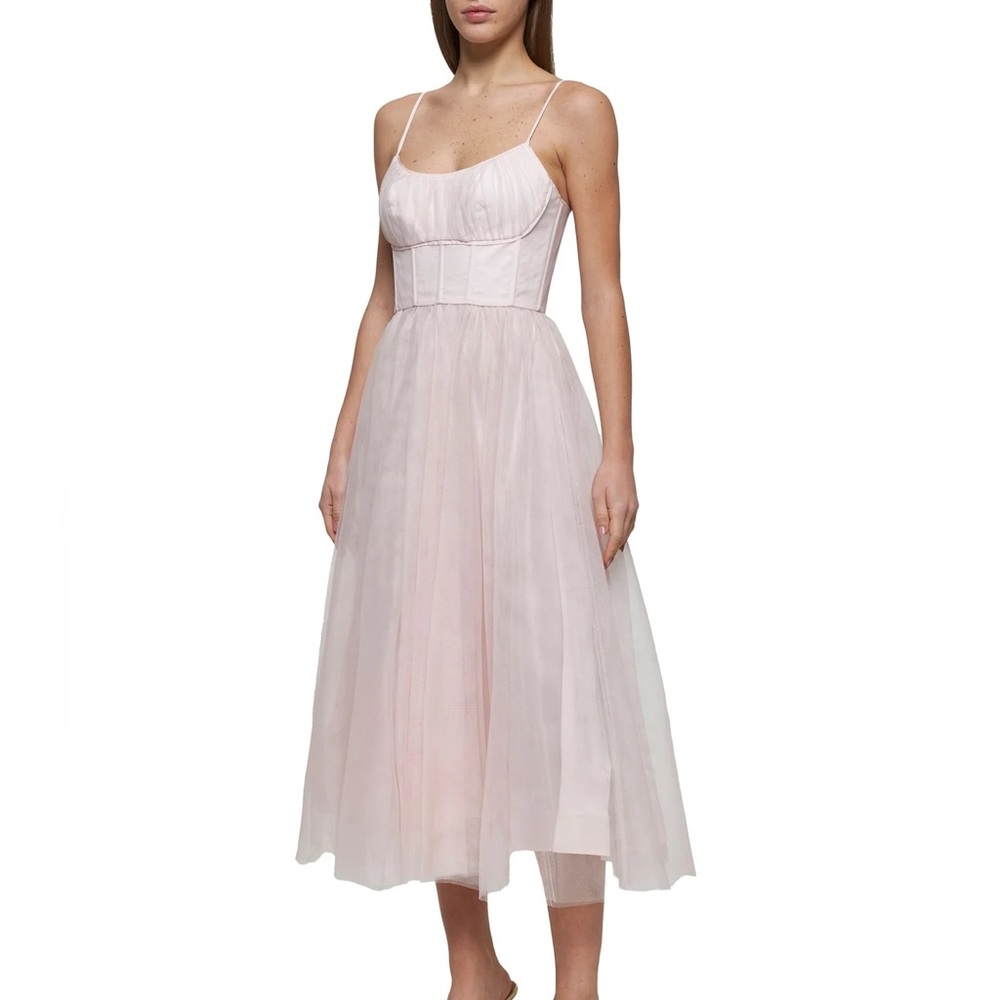Zimmermann Tulle Corset Midi Dress, Resort 25, Ballet Pale Pink, New With Tags!